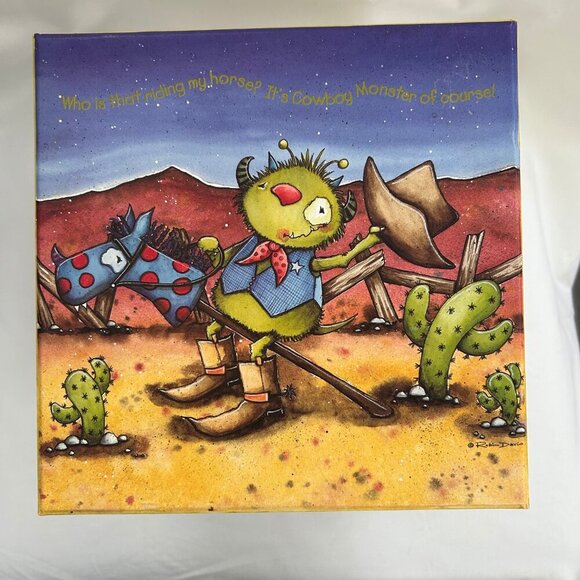 Little Monsters Nesting Boxes Decorative Set Rustic Whimsical Art Set of 5 - Picture 11 of 16